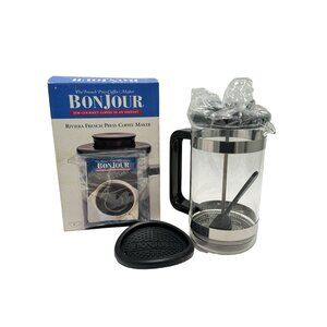 BonJour Riviera French Press Coffee Maker 8-Cup Style #3008 New in Box